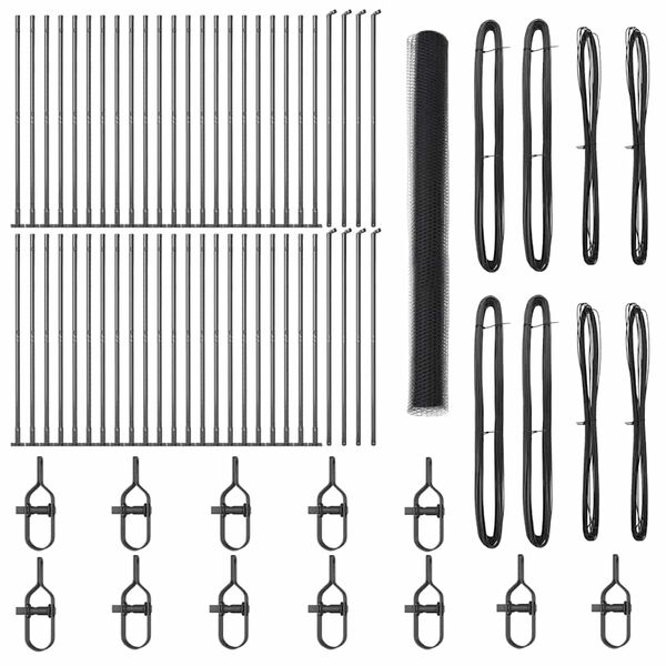 vidaXL Ker&iacute;t&eacute;soszlop Sz&uuml;rke 100 x 1,6 m (25 mm h&aacute;l&oacute;) Ac&eacute;l &eacute;s PVC