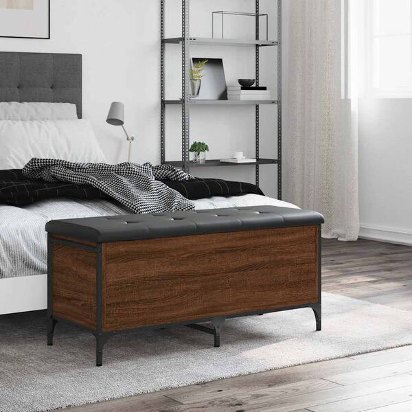 vidaXL barna t&ouml;lgy sz&iacute;nű szerelt fa t&aacute;rol&oacute;pad 102 x 42 x 45 cm