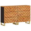 vidaXL 2 db barna-fekete t&ouml;m&ouml;r mang&oacute;fa t&aacute;lal&oacute;szekr&eacute;ny 160x30x76 cm