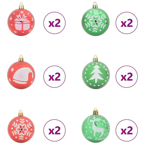 vidaXL Karácsonyi Díszgömb Készlet 40 pcs Arany és piros Műanyag