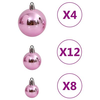 vidaXL 111 részes rózsaszín polisztirol karácsonyi gömb szett