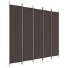 vidaXL 5 paneles barna sz&ouml;vet parav&aacute;n 250 x 220 cm