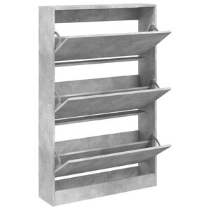 vidaXL betonsz&uuml;rke szerelt fa cipősszekr&eacute;ny 80 x 21 x 125,5 cm