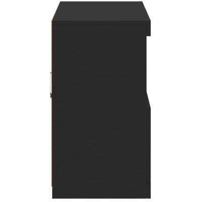 vidaXL fekete tálalószekrény LED-világítással 81 x 37 x 67 cm