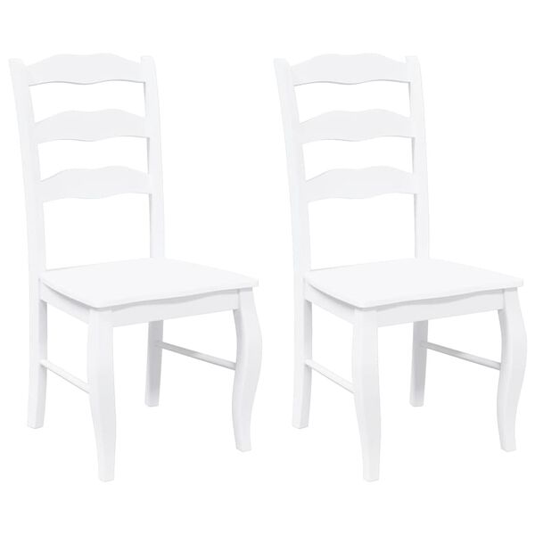 vidaXL 2 db fehér tömörfa gumiból készült étkezőszékek