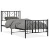 vidaXL fekete f&eacute;m &aacute;gykeret fej- &eacute;s l&aacute;bt&aacute;ml&aacute;val 90 x 190 cm
