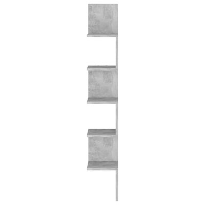 vidaXL betonszürke forgácslap fali sarokpolc 20 x 20 x 127,5 cm