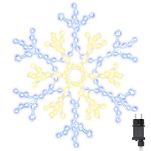 vidaXL Kar&aacute;csonyi H&oacute;pehely Meleg feh&eacute;r 56 x 49 x 0.7 cm PVC 180 LED