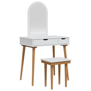 vidaXL Sminkasztal K&eacute;szlet FAUSKE 3 pcs Feh&eacute;r 76 x 50 x 143 cm