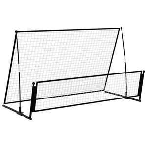 vidaXL 2 az 1-ben ac&eacute;l focikapu &eacute;s akt&iacute;v fal 202 x 104 x 120 cm