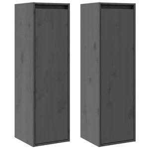 vidaXL 2 db sz&uuml;rke t&ouml;m&ouml;r fenyőfa faliszekr&eacute;ny 30 x 30 x 100 cm