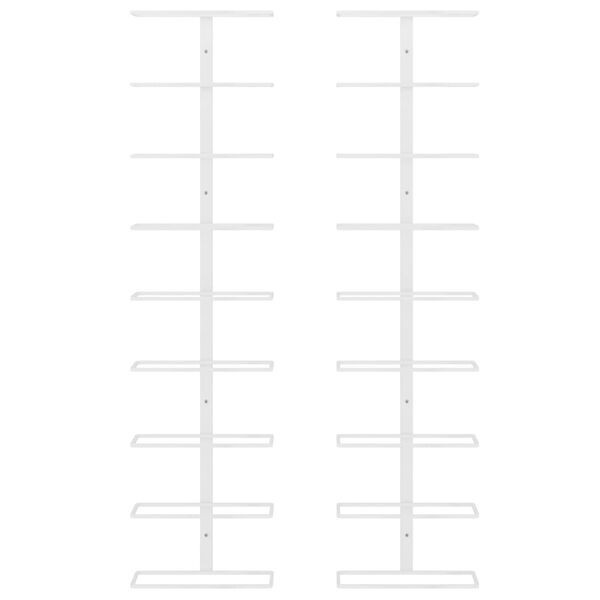 vidaXL 2 db fehér vas falra szerelhető bortartó állvány 9 palacknak