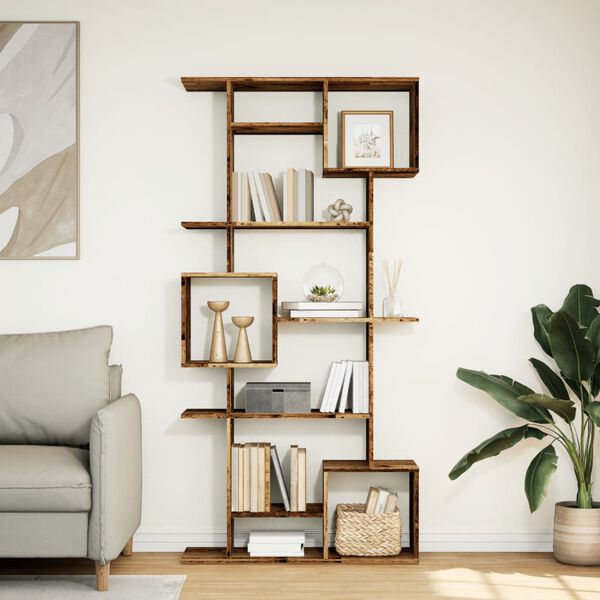 vidaXL antik fa sz&iacute;nű szerelt fa k&ouml;nyvszekr&eacute;ny 92 x 29 x 188 cm