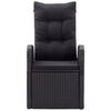 vidaXL 7 részes fekete kerti étkezőgarnitúra párnákkal