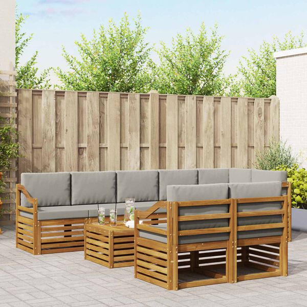 vidaXL &Uuml;lőgarnit&uacute;r&aacute;k 9 pcs Term&eacute;szetes &eacute;s Vil&aacute;gossz&uuml;rke T&ouml;m&ouml;r Ak&aacute;cfa