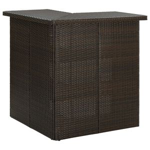 vidaXL barna polyrattan sarok b&aacute;rasztal 100 x 50 x 105 cm