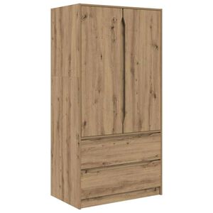 vidaXL Cabinet fi&oacute;kkal K&eacute;zműves T&ouml;lgy 79,5 x 49 x 156 cm M&eacute;rn&ouml;ki fa