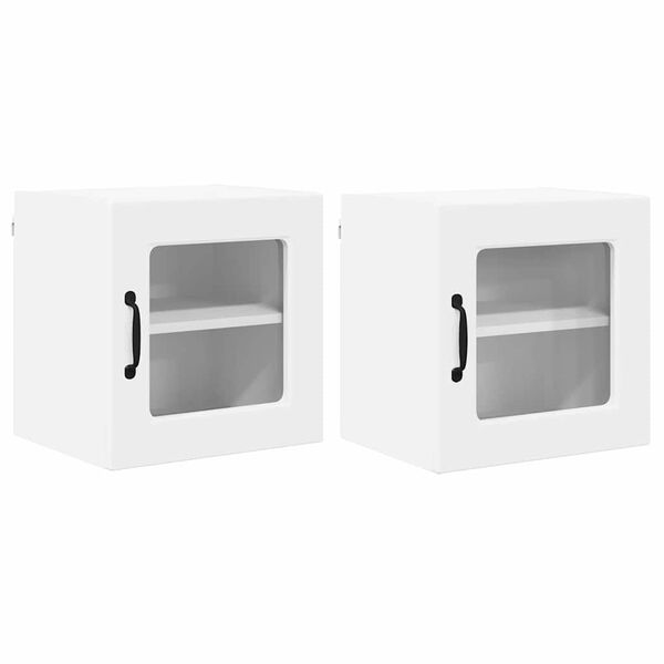 vidaXL Konyhaszekr&eacute;ny polcokkal 2 pcs Feh&eacute;r 40 x 31 x 40 cm Faanyag