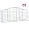 vidaXL 25 db &iacute;ves horganyzott vas gabion kos&aacute;r 200x50x80/100 cm
