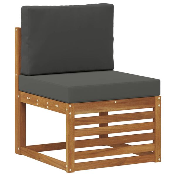 vidaXL K&uuml;lt&eacute;ri kanap&eacute; szett p&aacute;rn&aacute;val 4 Darab Term&eacute;szetes &eacute;s antracit