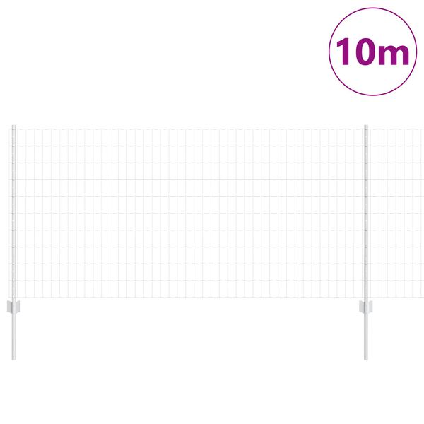 vidaXL Ker&iacute;t&eacute;s oszlopokkal Ez&uuml;st 1 x 10 m Ac&eacute;l