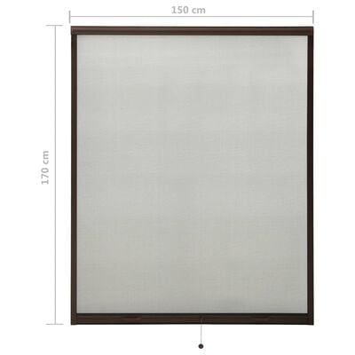 vidaXL barna lehúzható ablakszúnyogháló 150 x 170 cm