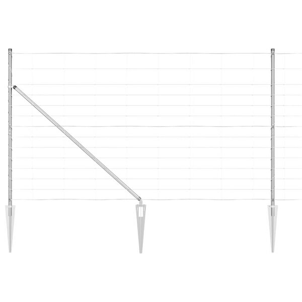 vidaXL Ker&iacute;t&eacute;soszlop Galvaniz&aacute;lt 25 x 1,4 m Ac&eacute;l