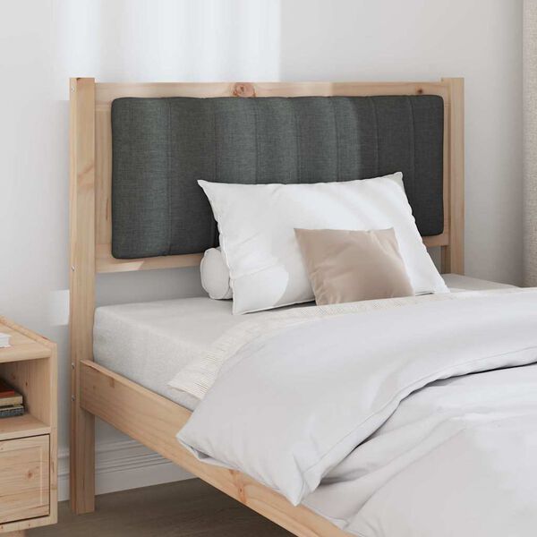 vidaXL Kárpitozott fejtámla fejtámlával Barna 90 cm Tömör fenyőfa