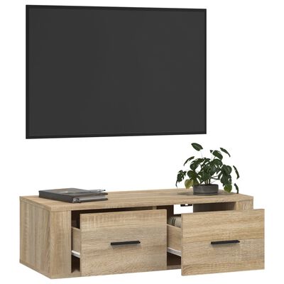 vidaXL sonoma-tölgyszínű szerelt fa függő TV-szekrény 80 x 36 x 25 cm
