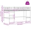 vidaXL Gyerekek Loft &Aacute;gykerete Fekete &eacute;s R&oacute;zsasz&iacute;n 79,5 x 200 cm F&eacute;m