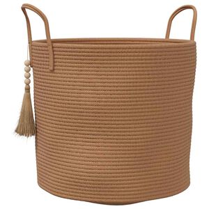 vidaXL barna pamut t&aacute;rol&oacute;kos&aacute;r &Oslash;40 x 35 cm