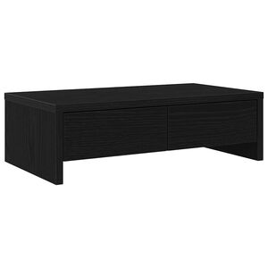 vidaXL fekete t&ouml;lgy szerelt fa monitor&aacute;llv&aacute;ny fi&oacute;kokkal 50x27x15 cm