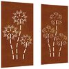 vidaXL 2 db vir&aacute;gmint&aacute;s corten ac&eacute;l kerti fald&iacute;sz 105 x 55 cm