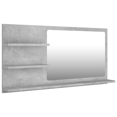 vidaXL betonszürke forgácslap fürdőszobai tükör 90 x 10,5 x 45 cm