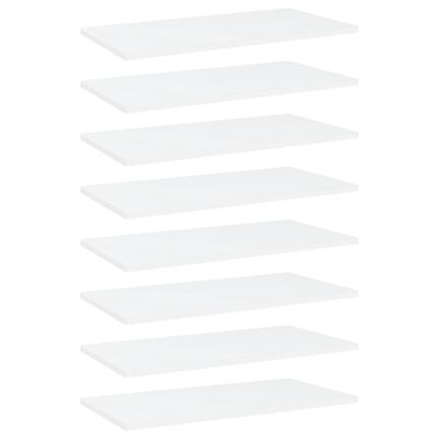 vidaXL 8 db fehér forgácslap könyvespolc 60 x 30 x 1,5 cm