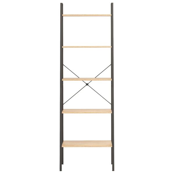 vidaXL 5-szintes világosbarna-fekete állópolc 56x35x174 cm