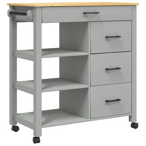 vidaXL MONZA t&ouml;m&ouml;r fenyőfa konyhai kocsi 84 x 40 x 88,5 cm
