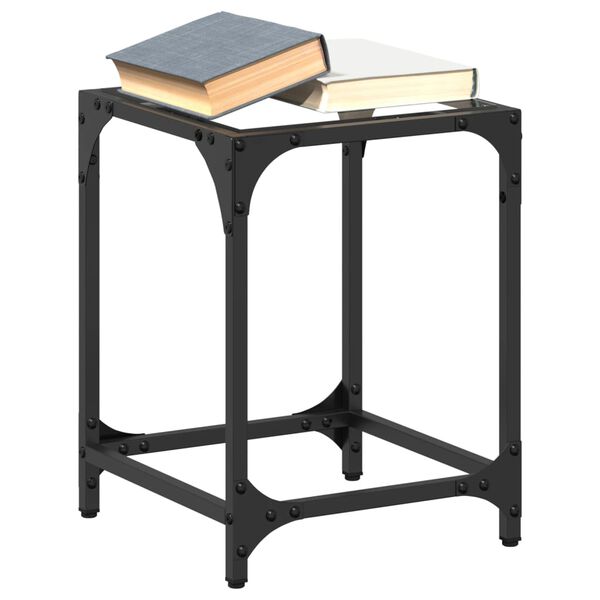 vidaXL 2 db ac&eacute;l doh&aacute;nyz&oacute;asztal &aacute;tl&aacute;tsz&oacute; &uuml;veglappal 30 x 30 x 40 cm