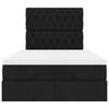 vidaXL Ottomán ágykeret matraccal fekete 120x200cm szövet