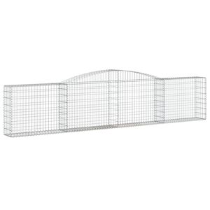 vidaXL &iacute;ves horganyzott vas gabion kos&aacute;r 400x30x80/100 cm