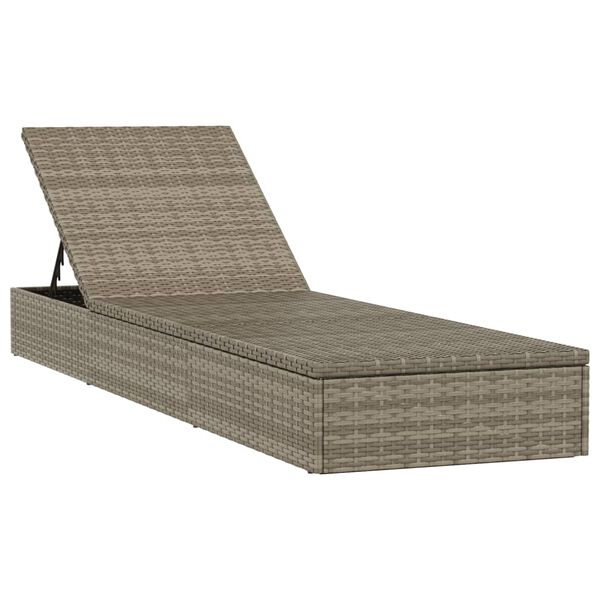 vidaXL 1 db sz&uuml;rke polyrattan napoz&oacute;&aacute;gy p&aacute;rn&aacute;val 201 x 55 x 62 cm