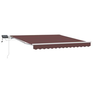 vidaXL barna k&eacute;zzel kih&uacute;zhat&oacute; LED-es napellenző 300 x 250 cm