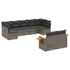 vidaXL 9 r&eacute;szes sz&uuml;rke polyrattan kerti &uuml;lőgarnit&uacute;ra p&aacute;rn&aacute;kkal
