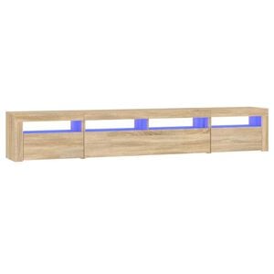 vidaXL sonoma t&ouml;lgy sz&iacute;nű TV-szekr&eacute;ny LED-l&aacute;mp&aacute;kkal 240x35x40 cm