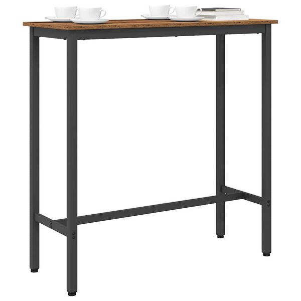 vidaXL asztal &Ouml;reg fa 100 x 40 x 100,5 cm Műszaki fa &eacute;s ac&eacute;l