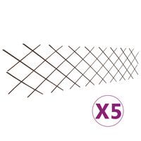 vidaXL 5 darab rácsos fűzfa kerítés 180 x 60 cm