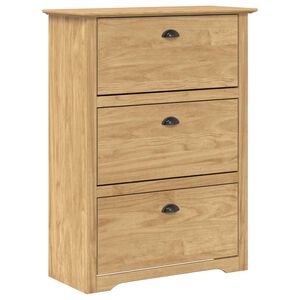 vidaXL Cipőtart&oacute; fi&oacute;kkal BODO M&eacute;z barna 80 x 35 x 118 cm Faanyag