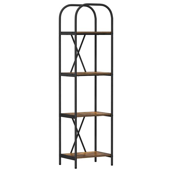 vidaXL K&ouml;nyvespolc F&uuml;st&ouml;lt t&ouml;lgy 40 x 30 x 146 cm Faanyag