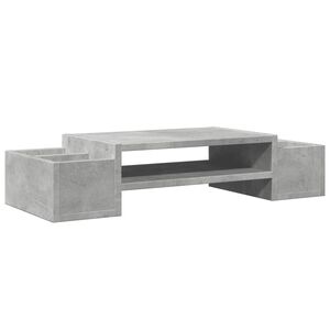 vidaXL betonsz&uuml;rke szerelt fa monitor&aacute;llv&aacute;ny t&aacute;rol&oacute;val 70 x 27 x 15 cm