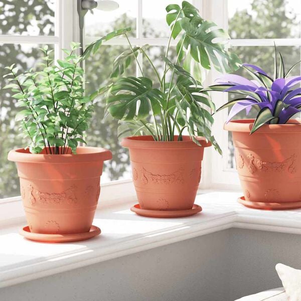 vidaXL Kerek Vir&aacute;g T&aacute;lca 24 pcs T&eacute;gla V&ouml;r&ouml;s &Oslash; 14 x 2 cm Műanyag